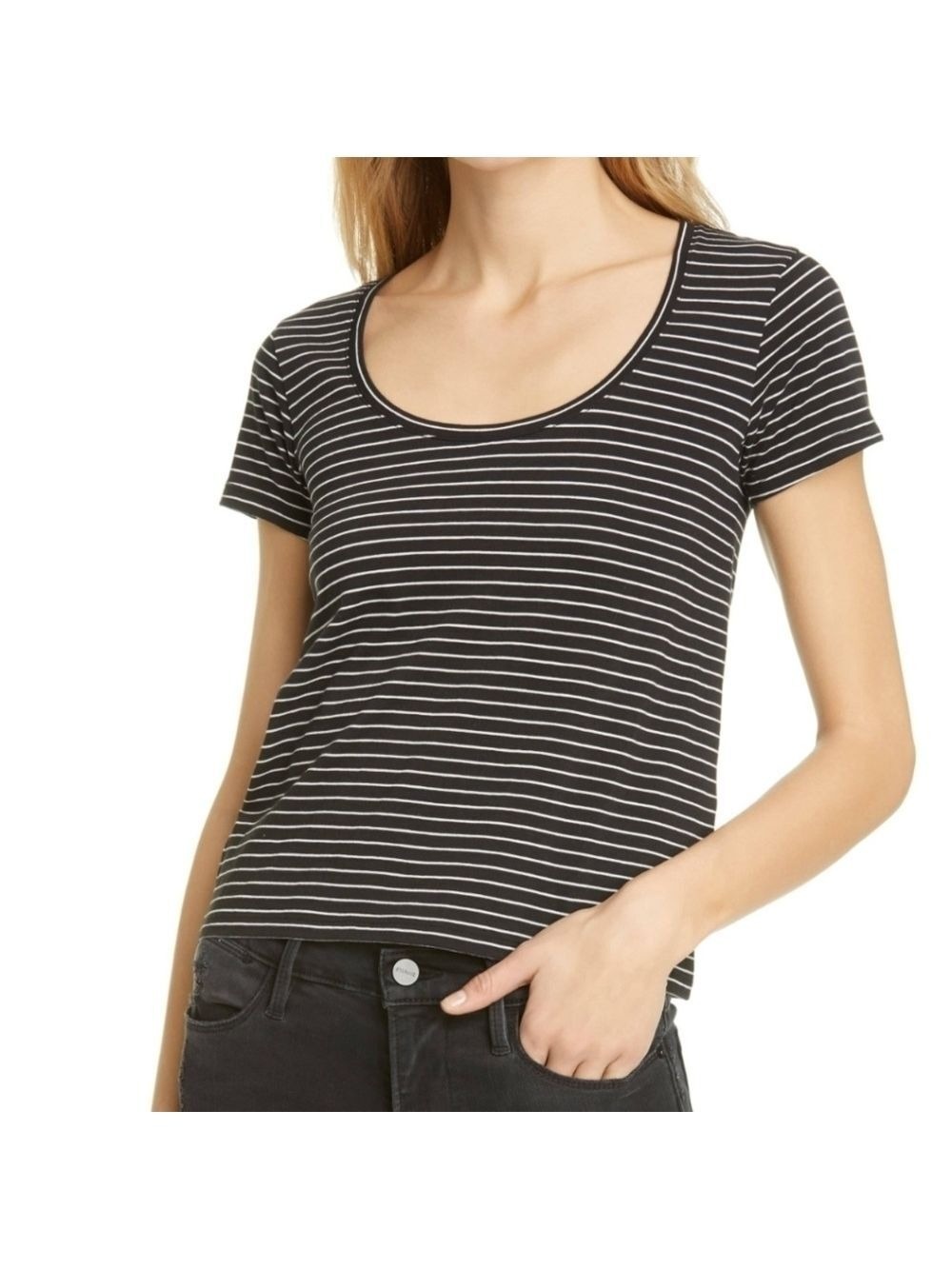 Frame DENIM Frame le high rise scoop tee size XS